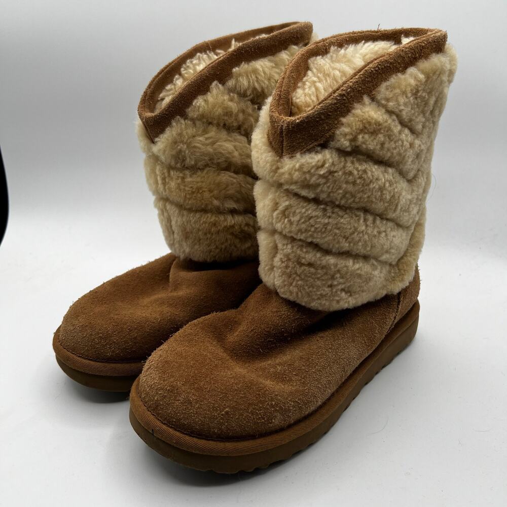 Ugg Tania Chevron Shearling Pull On Boots Size 6